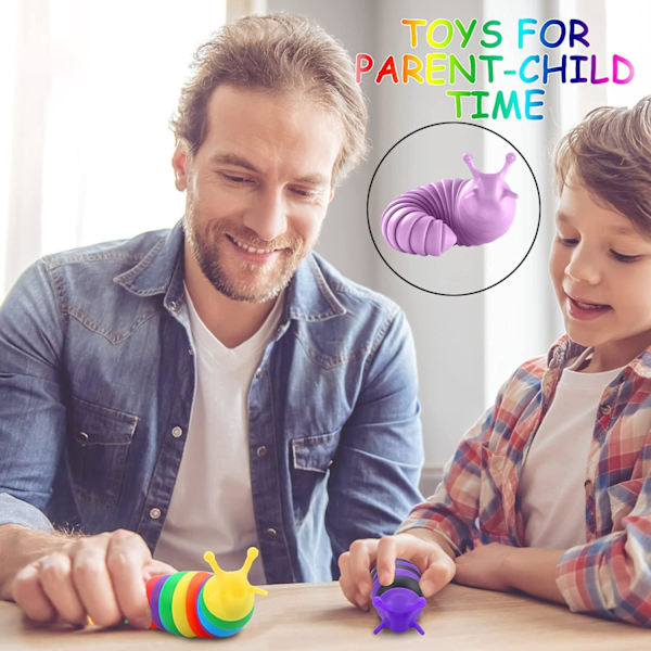 3D Sensoriska Wiggle Slug Leksaker, Caterpillar Leksak Ångestlindring Slug
