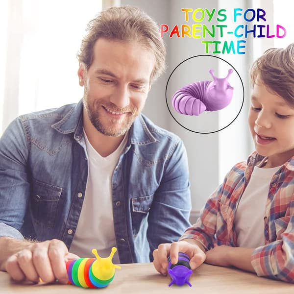 3D Sensoriske Wiggle Slug Legetøj, Caterpillar Legetøj Angst Relief Slug