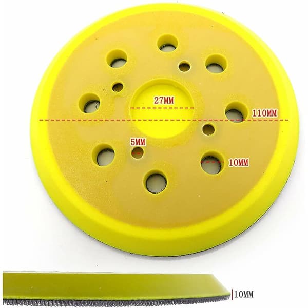 125 mm slippa, runda slippa med 8 hål PU-dyna, för S