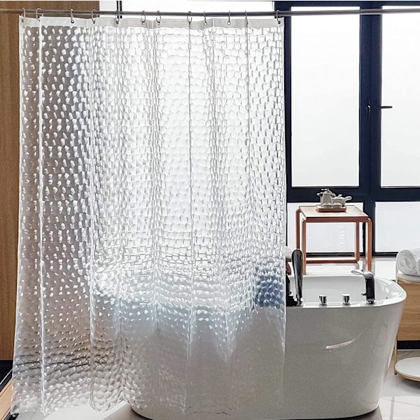 Bubbelduschdraperi, PEVA-duschdraperi, genomskinligt duschdraperifoder, förtjockat duschdraperifoder för badrum, 180x180cm