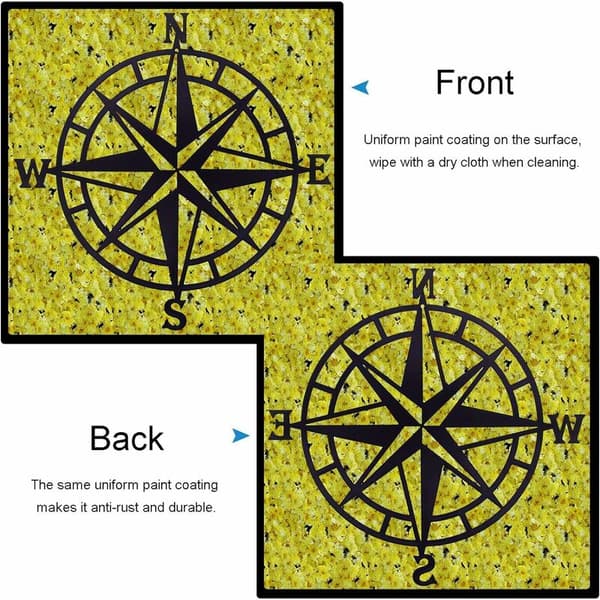 28cm Metal Nautical Decorative Compass - Wall Decor for Living Ro