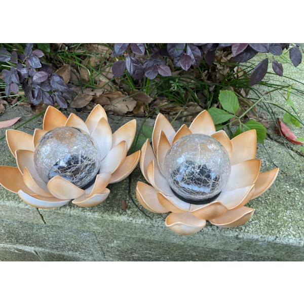 Solcellelampe, 20 cm, højde 10 cm, metal, rav