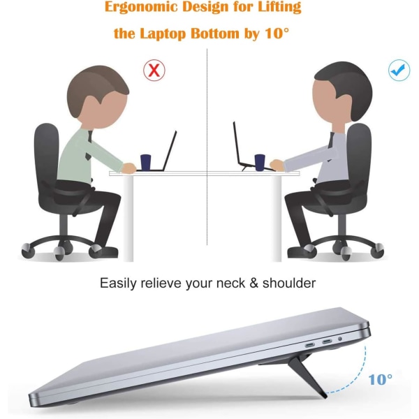 Mini Laptop Stativ, Tastaturstativ, Ergonomisk Usynlig Laptop Stativ, Foldbart Tablet Stativ, Mobiltelefon Stativ (2 Stykker)