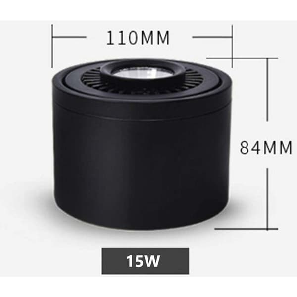 15W Sort Loftlampe 1 LED Spotlights Justerbar Loftlampe