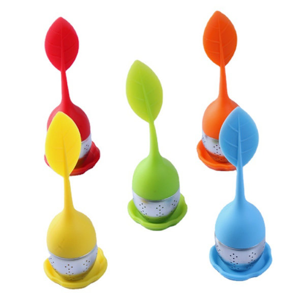 5PCS Teinfusersett Silikon Diffuser Te Ball Rustfritt Stål T