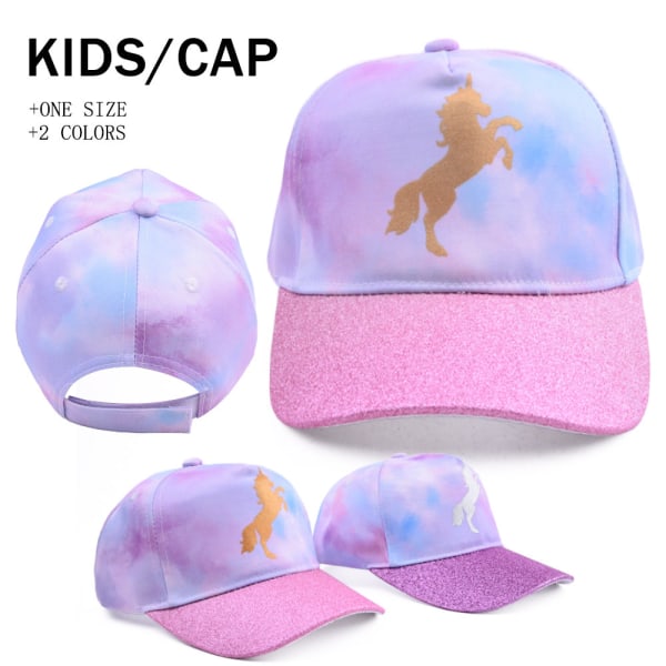 Baseballhatt för flickor Tie-Dye Unicorn hattar för flickor Justerbara barn