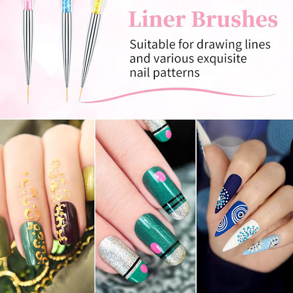 8 st Nail Brushes, Nail Art Brush Nail, Dotting Pens Tool Nail