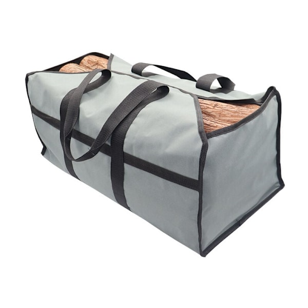 Brændeholder Brændeopbevaringsposer Stor Kapacitet Bærbar Udendørs Camping Holdbar Tote til Bæring af Legetøj-24×12×10inch-Grå