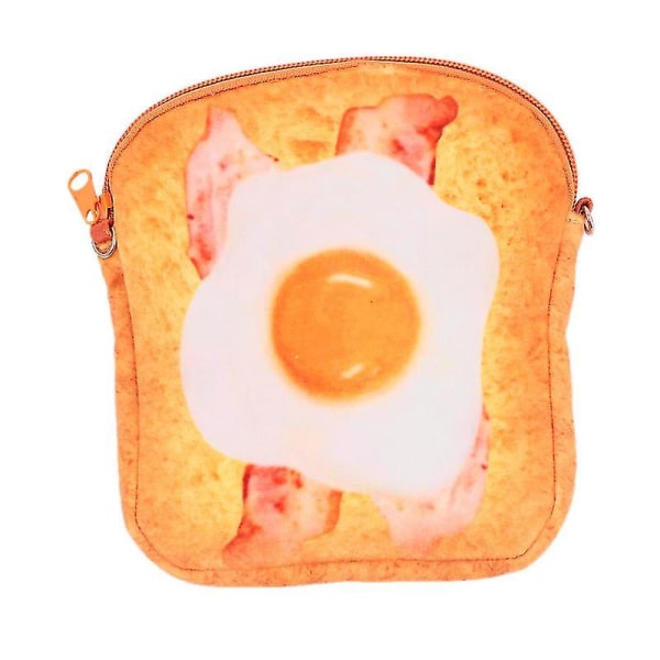 1 stk Toast Shape Change Purse Chain Pouch Crossbody Trendy Bag (bacon og egg)