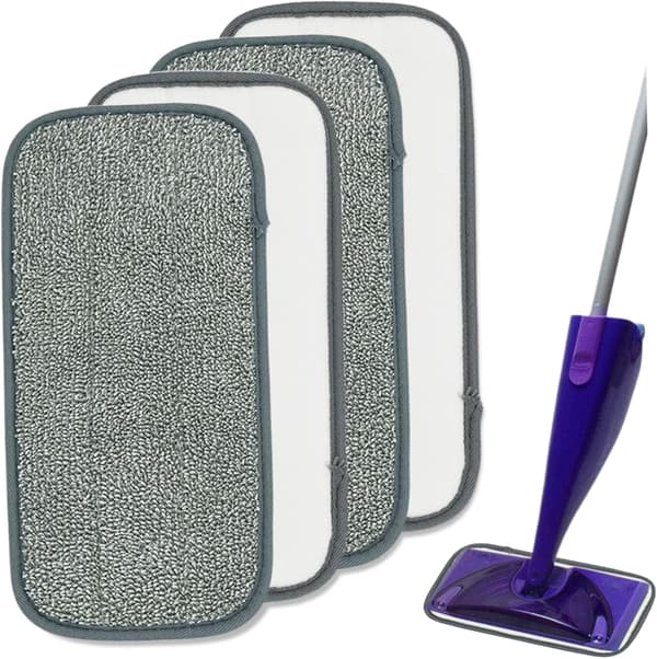 4 st 30*15cm Återanvändbara Moppdynor Absorberande Plattmoppdynor Tvättbara Maskinbytesrefiller Spraymoppdynor