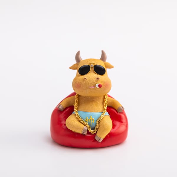 Søde ko-dyr miniaturefigurer håndværkspynt 9.5*8.5*7.5