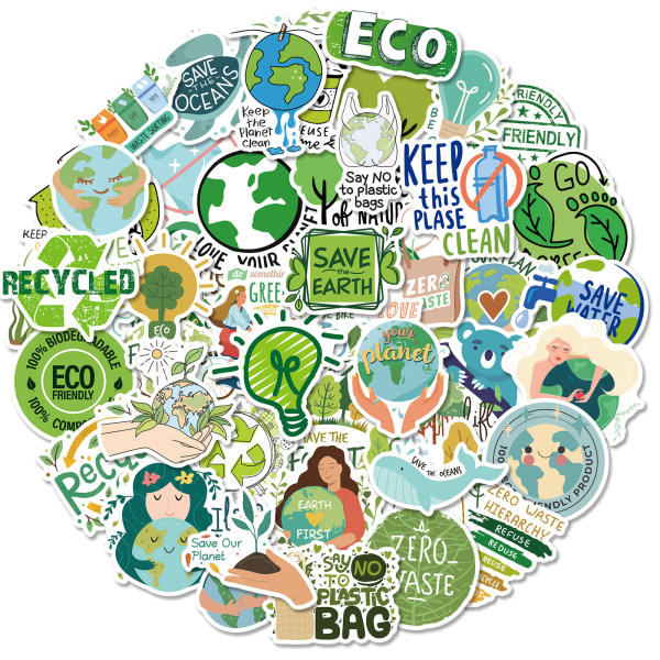 Klistermärken, 50 st Nature Stickers, Söt estetisk vattentät vinyl Earth Day Stick