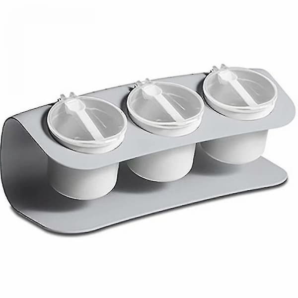 Kök Hushåll Kryddor Salt Socker Förvaringslåda Med Lock (grå)