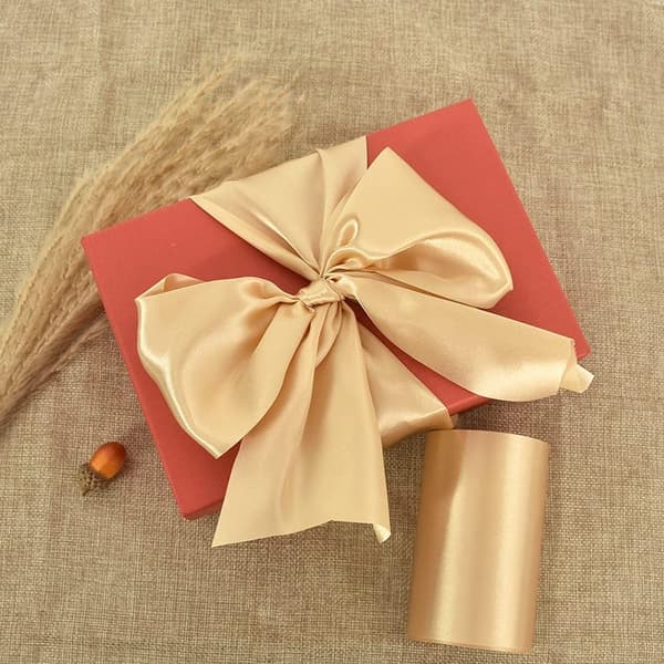 Gullbånd 10 cm x 25 m, Solid Fabric Ribbon Decoration for Weddin