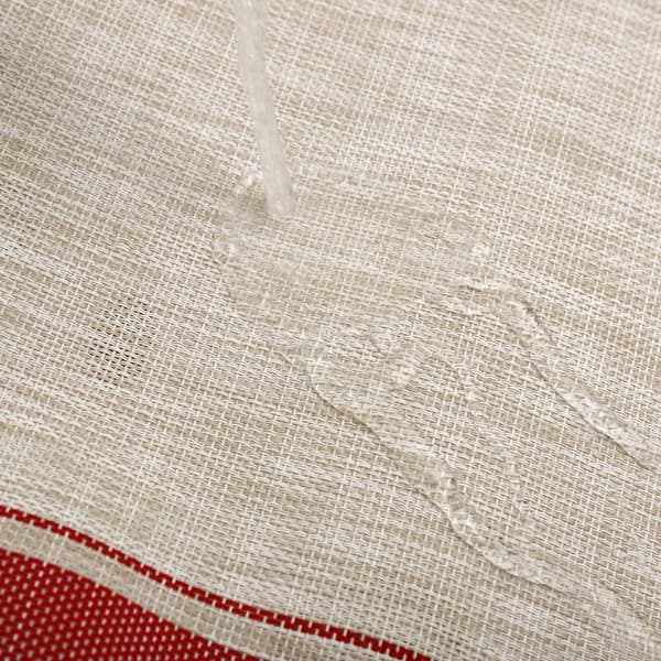 Sæt med 6 vaskbare PVC-dækkeservietter, beige+rød, 30*45cm