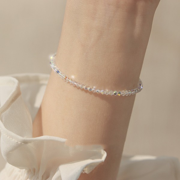 Simple Shiny Transparent White Crystal Bracelet For Women Refract