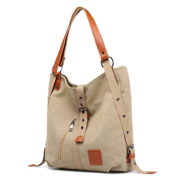 Dam Tote Väska Dam Axelväska Ryggsäck Handväska Stor Canvas Handväska Resväska Messenger