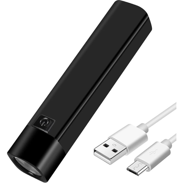 USB-oppladbar LED-lommelykt 350 lumen lommelykt Mini Power Bank 1200mAh 18650 B