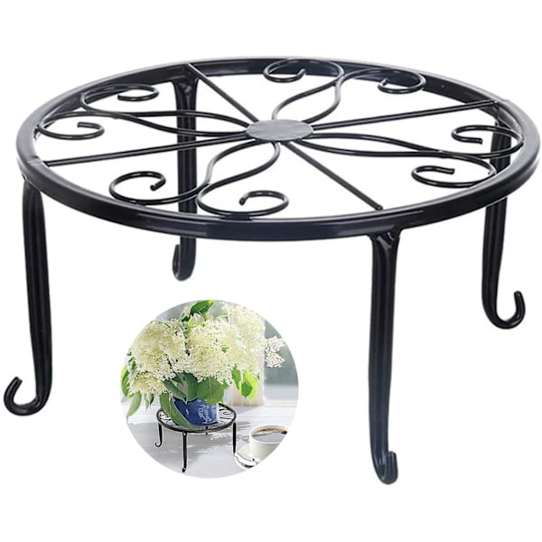 Holdbar Metal Planteholder Indendørs Anti-rust Jern Planteholder, Sort