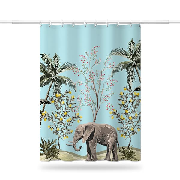 1 st duschdraperi växt elefant träd bad gardin anti mögel W