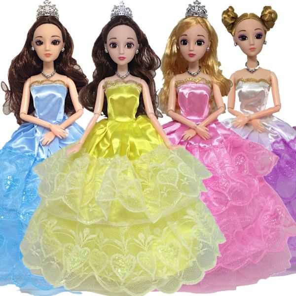 8 delar full kjol docka flicka prinsessa kostym byte ro
