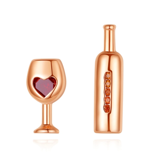 Exquisite Vinflaske Goblet Metal Fødselssten Ørestikker Til Kvinder
