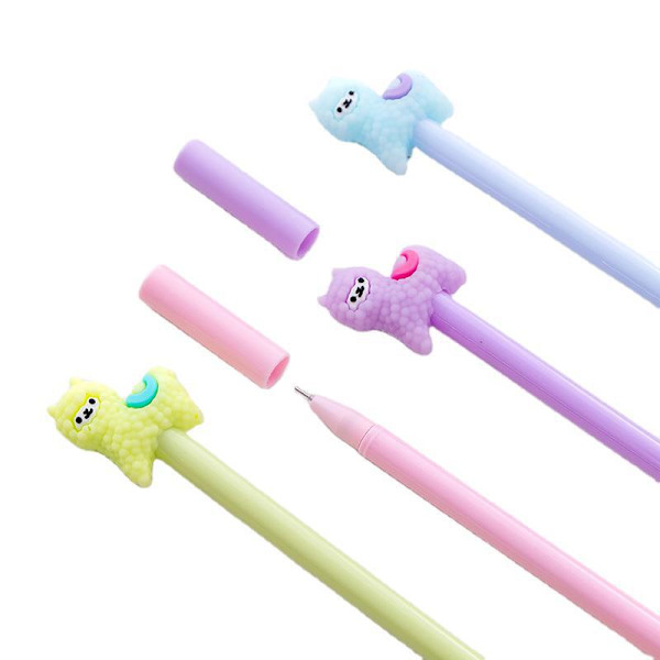 4 kreative søde alpaca dyr gel pen sort vand pen signatur p