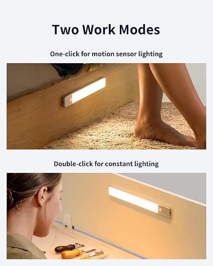 LED-skaplys, 48 LED-batteridrevne lys med bevegelsessensor
