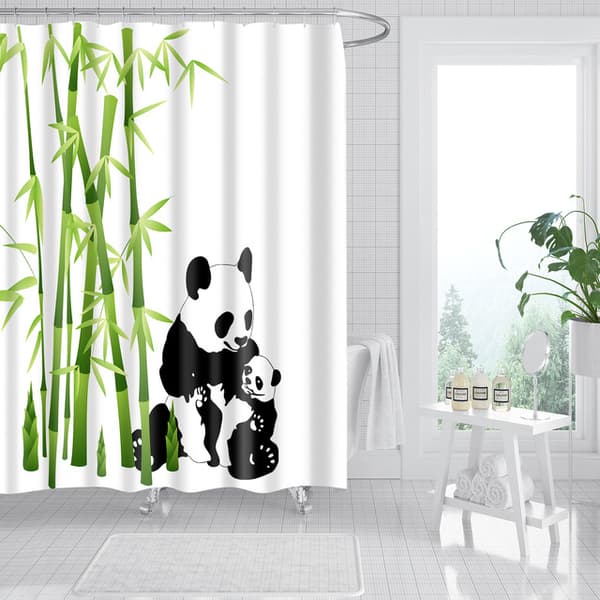 1 st Panda Bambu Tyg Duschdraperi Tyg Badrumsdekor, 180*