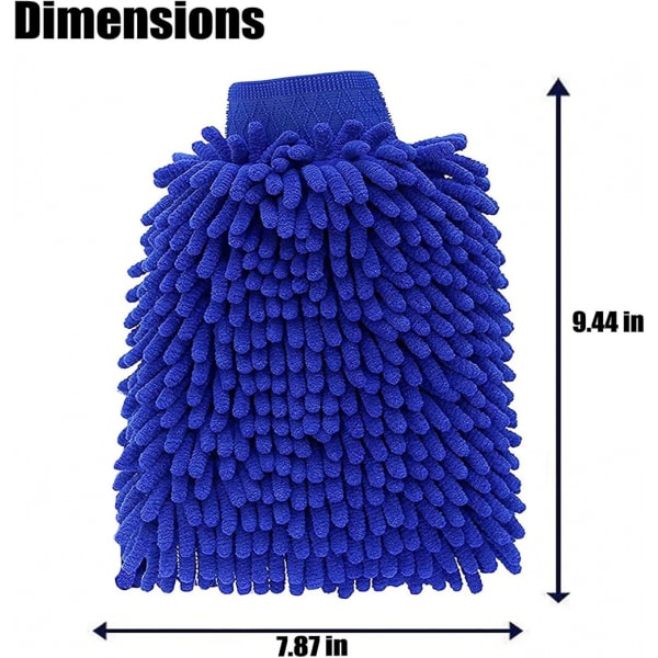 Mikrofiber Chenille Biltvätt Handskar, 2st Chenille Rengöringshandskar, Bil Cl