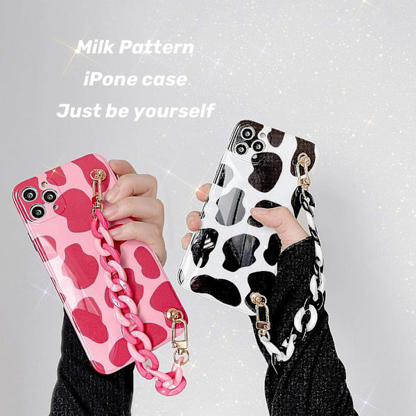 Söpö lehmänkuvioinen kotelo, yhteensopiva iPhone 13 Pron kanssa, Kawaii-muoti
