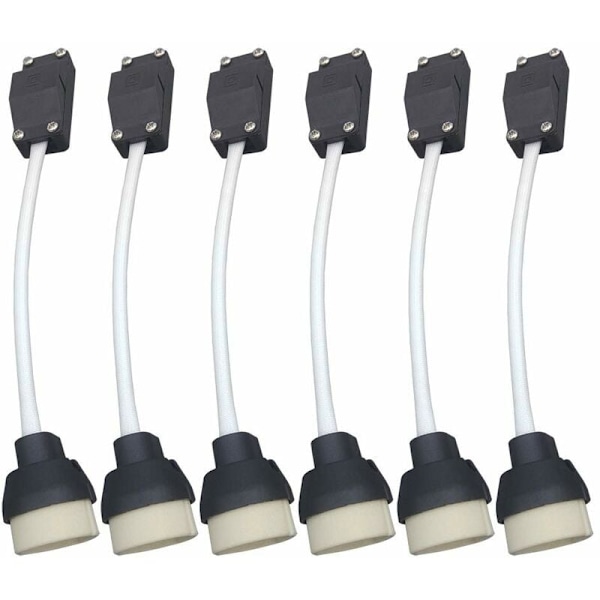 GU10 Lampehenger, Pærekontakt, Adapter for LED og Halogen, Keramisk Base og Klemmeskrue