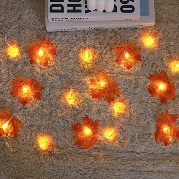 20 LED-pumpa lönnlöv ljusslinga höstgirlang batteridriven