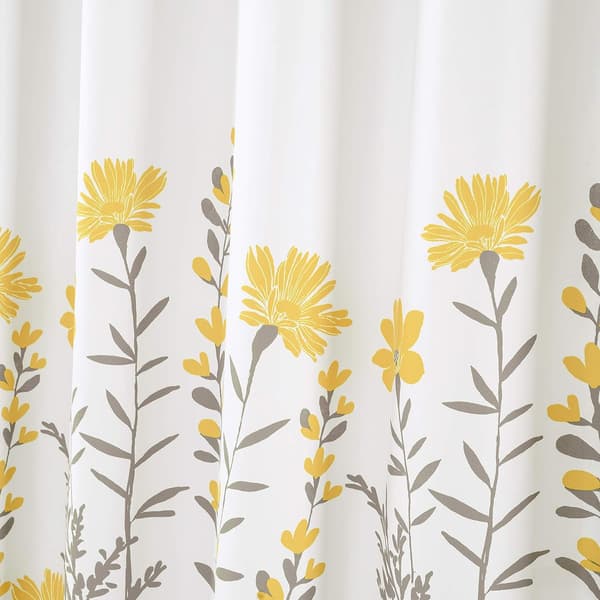Lush Decor, Gul og Grå Aprile Bruseforhæng, 72\" x 72\"