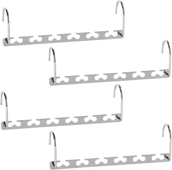 Platsbesparande metallhängare garderobsarrangör (4-pack)
