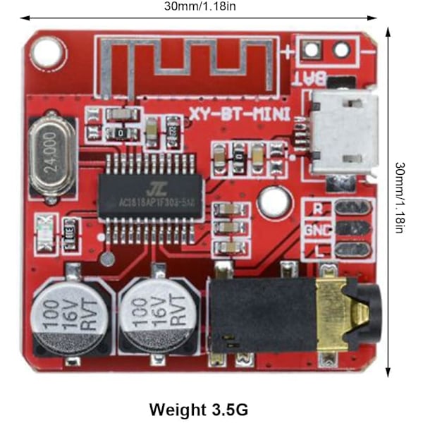 XY-BT-Mini 5 stk. Bluetooth 5.0 Audio Receiver Board MP3 Lossless Trådløst Stereo Musikmodul 3.7-5V
