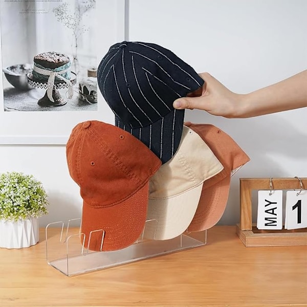 2 stk. Baseball Cap Holder Organizer Cap Rack Opbevaring Cap Holder Akryl Hat Stand til 14 Baseball Caps Hat Holder