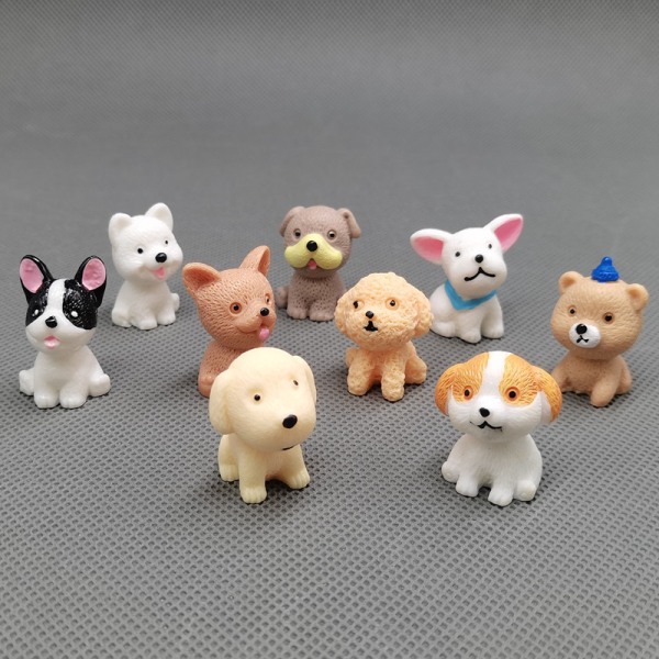 18 stk. miniatyrfigurer av hunder, realistiske dyr hund for fehage