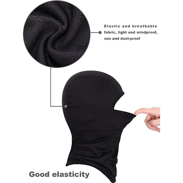 3-delt sommerbalaclava full face vindtett balaclava solbeskyttelse