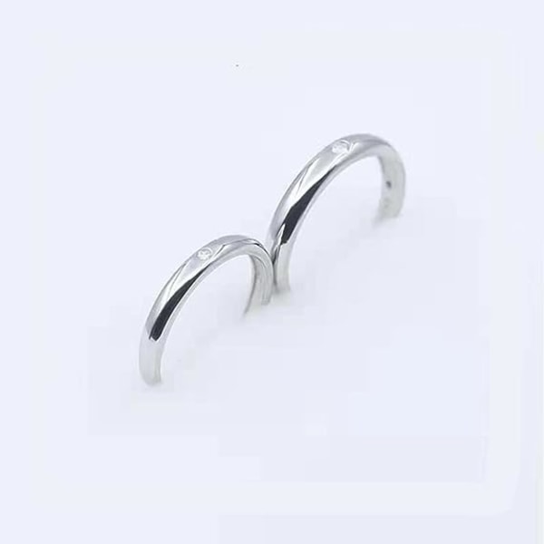 Ring 925 Sterling Silver Justerbar Ring Par present 2 st