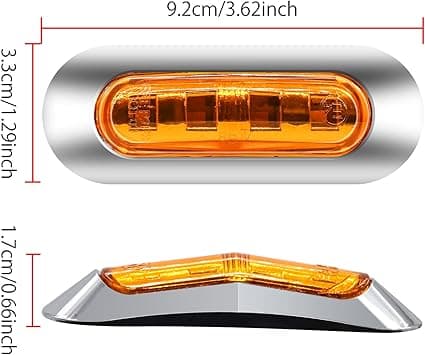 10 stk. ravfarvede sidemarkeringslys, DC 12V-24V LED sidemarkeringslys indikator