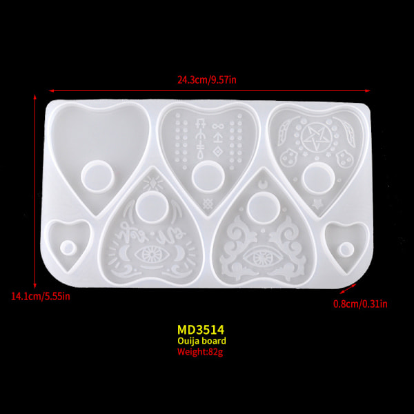 2 st Ouija-bräde Planchette Resin Gjutformar Gotisk Ouija-bräde Spel