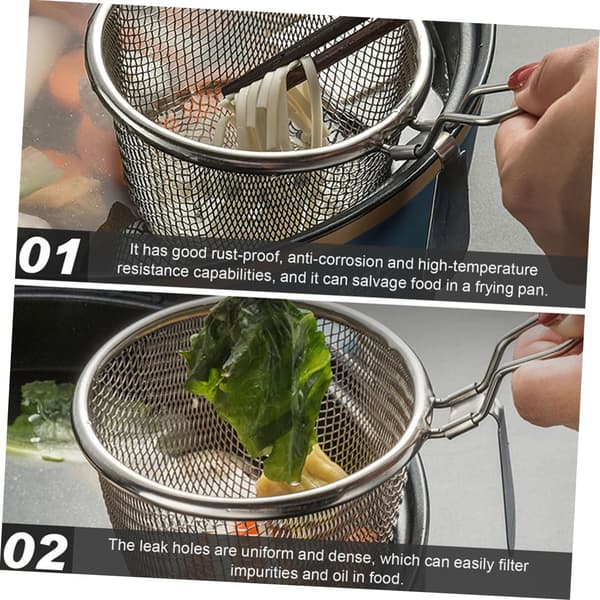 2 stk rustfritt stål silkurv matsilkurv pasta sil