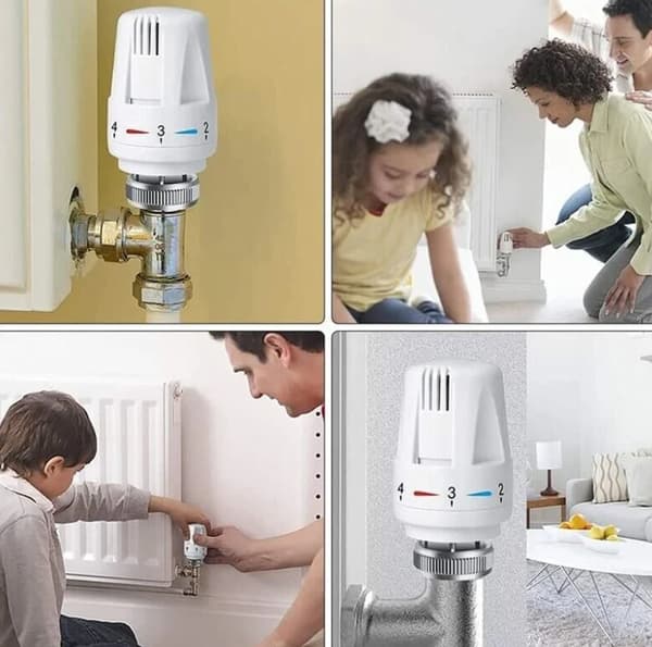 Sett med 4 termostathoder, M 30 x 1.5 Radiatorventil Erstatningshode, Termostatisk Radiatorventil