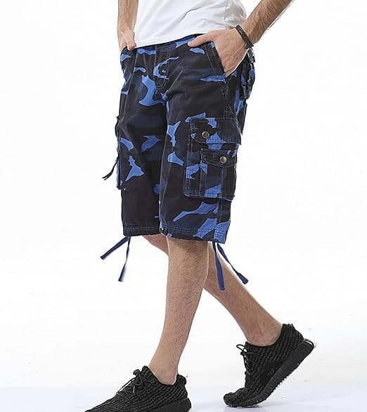 Herr Cargo Shorts Bomull Avslappnad Passform Kamouflage Camo Cargo Short