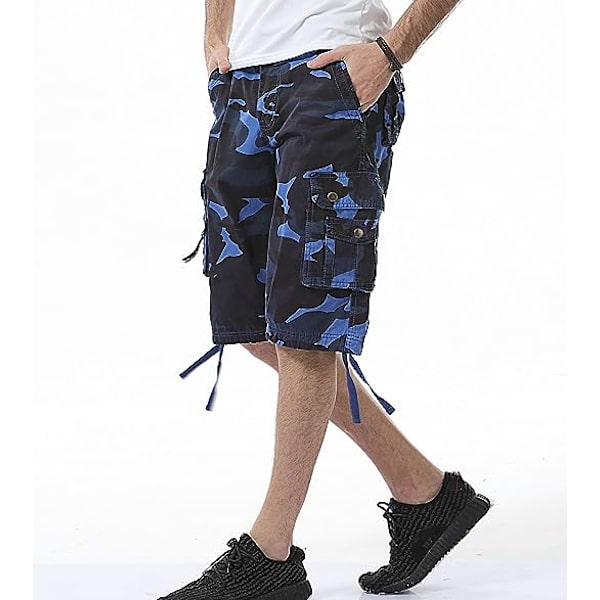 Miesten Cargoshortsit Puuvilla Rentouttava Istuvuus Camouflage Camo Cargo Short