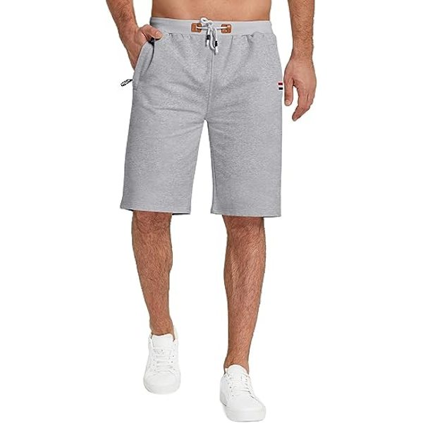Miesten shortsit, rennot, kiristysnauhalla, vetoketjutaskuilla, joustava vyötärö, isot ja korkeat, rantahortsit, vaaleanharmaat, XXXl