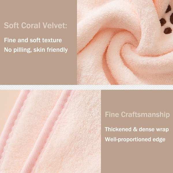 3 stk. søde håndklæder, badehåndklæder med ophængningsstrop, dyrehåndklæder til børn, absorberende mikrofiber koral fleece håndklæder til køkken, badeværelse, soveværelse (3 stk.)