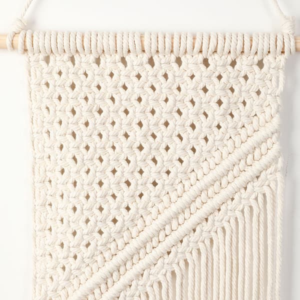 Set av 2 handvävda fransväggbonader - Bomulls väggdekor, (Beige,Orange)