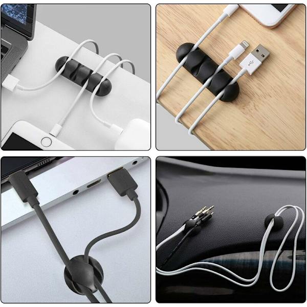 10 stk kabelklemmer kabelholder kabelhåndtering kabelfiksering kabel